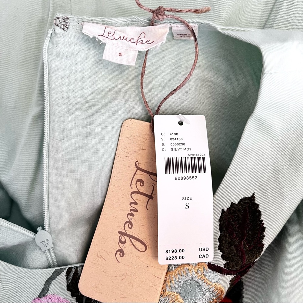 NWT Anthropologie Let Me Be Long-Sleeve Embroidered Mini Dress - Picture 8 of 10